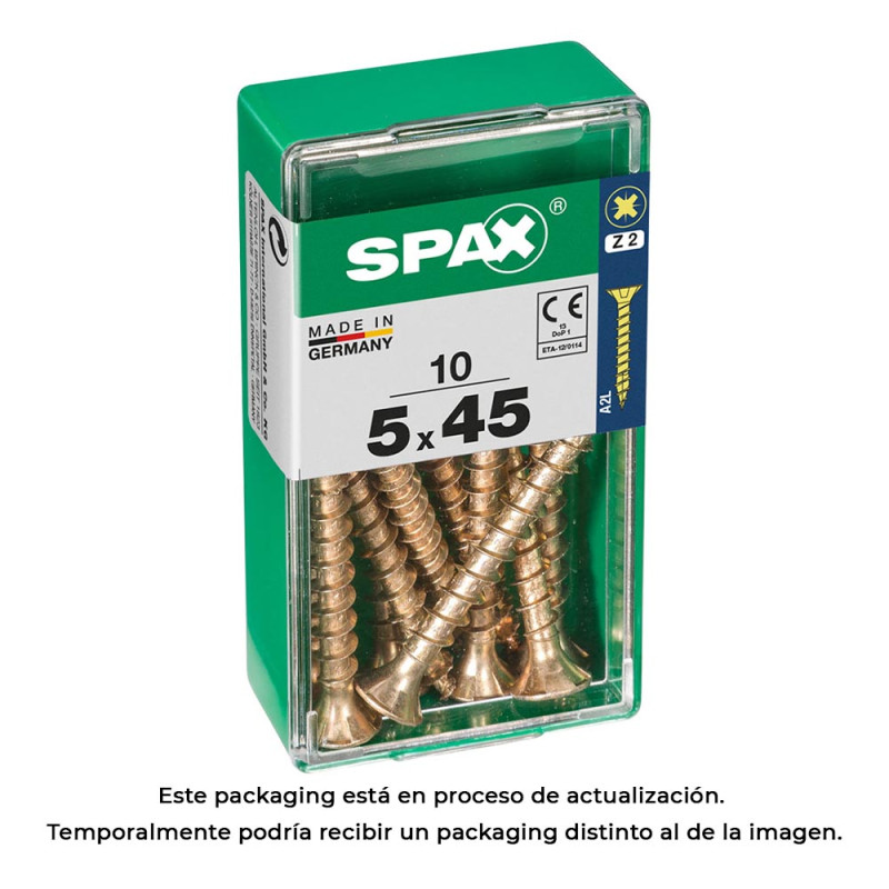Caja 10 uds. tornillo madera spax cab. plana yellox 5,0x45mm spax Caja 10 uds. tornillo madera spax cab. plana yellox 5,0x45mm spax