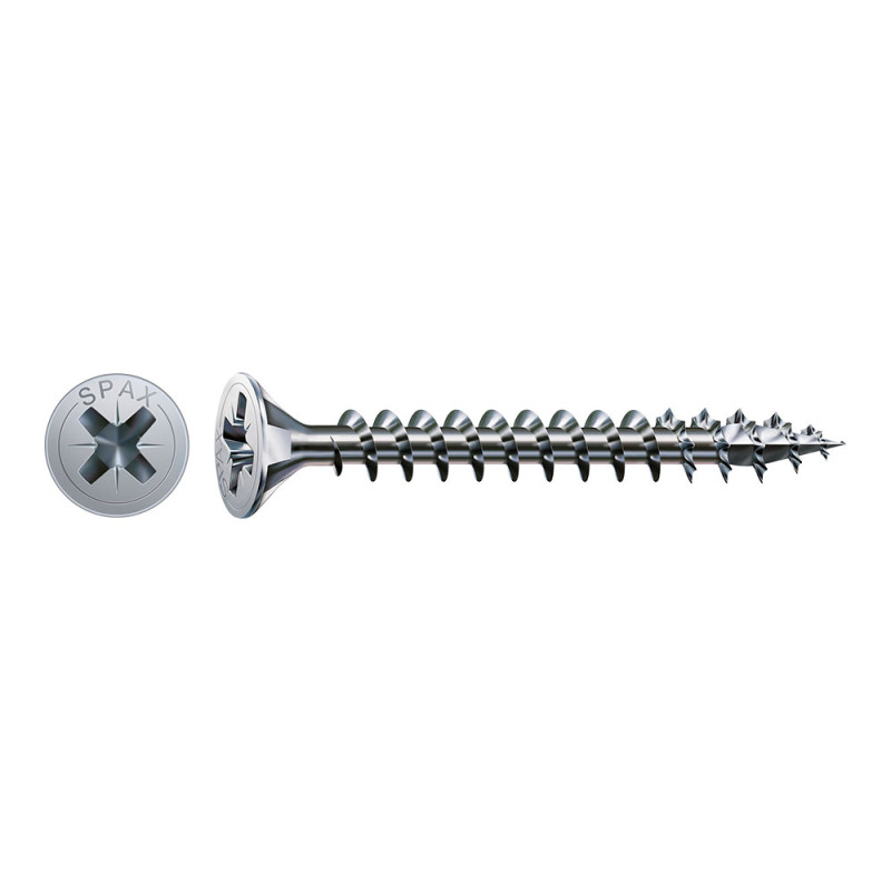 Caja 25 unid. tornillo madera cabeza plana wirox 5,0x60mm spax Caja 25 unid. tornillo madera cabeza plana wirox 5,0x60mm spax