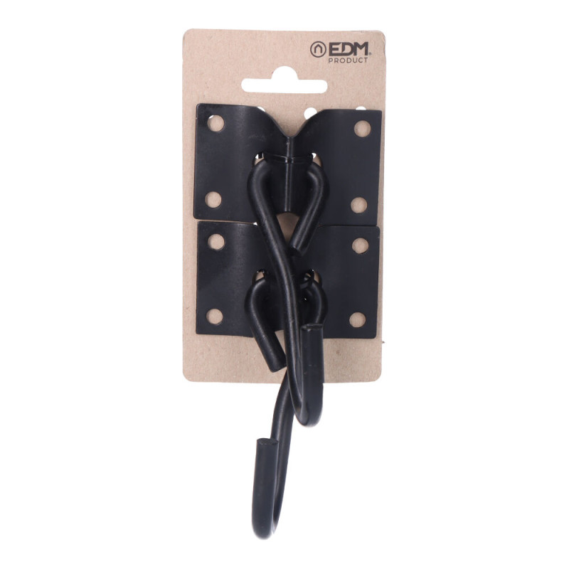 2 unid. placa con gancho colgador de hamaca 70x45mm negra 2 unid. placa con gancho colgador de hamaca 70x45mm negra