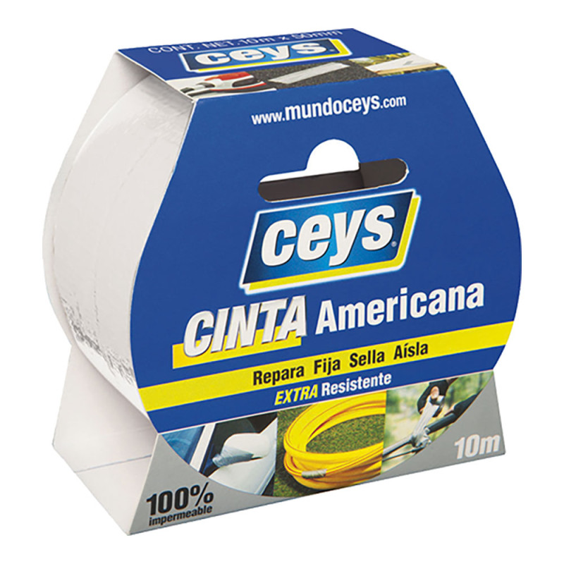 Ceys cinta americana blanca rollo 10m x 50mm. 507650 Ceys cinta americana blanca rollo 10m x 50mm. 507650