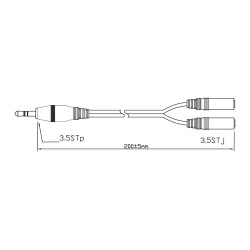 Cable 20cm adaptador audio 1m a 2h jack 3,5 stereo logilink