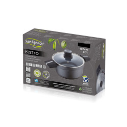Cacerola ø20x10cm aluminio fundido ind con tapa bistro grey sg6425 san ignacio