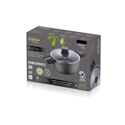 Cacerola ø24x12cm aluminio fundido ind con tapa bistro grey sg6426 san ignacio