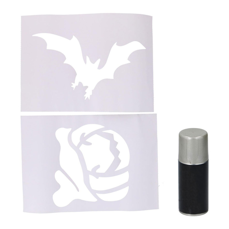 Set de decoración para ventanas halloween spray + plantillas Set de decoración para ventanas halloween spray + plantillas
