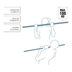 Barra para dominadas ajustable de 62 a 100cm carga maxima 100kg umbro