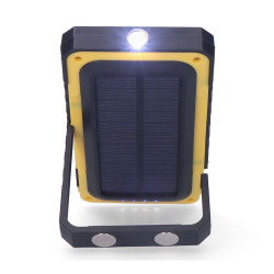 Linterna led solar recargable con gancho e imán cob 10w 750lm