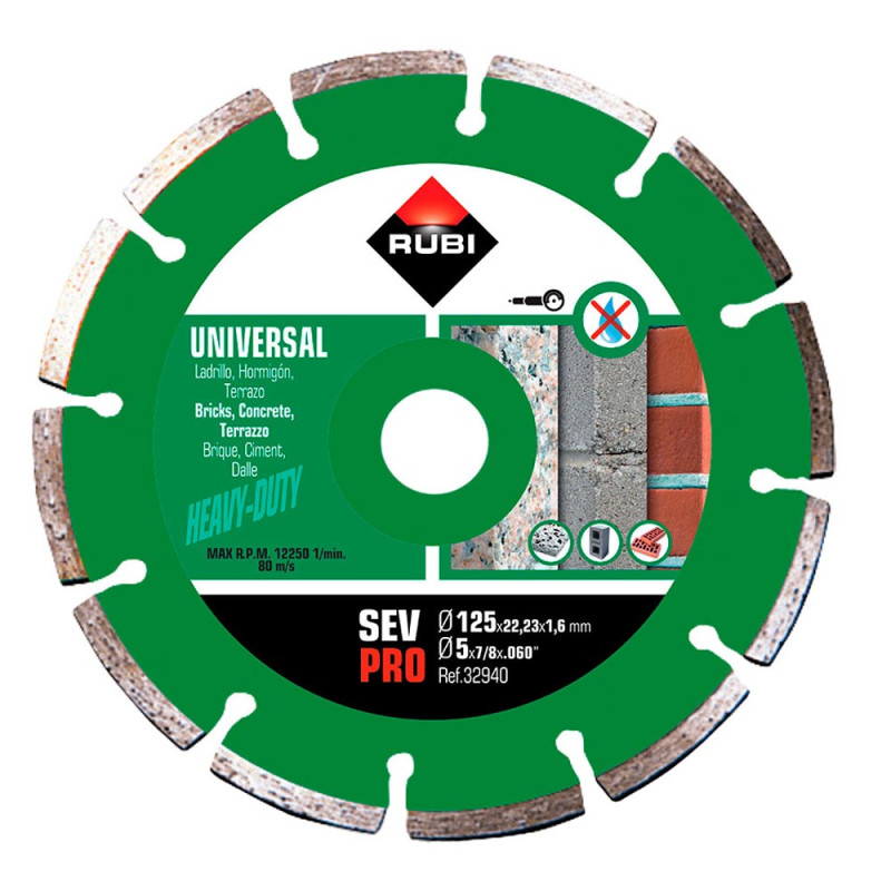 Disco diamantado sev ø125mm pro r32940 rubi Disco diamantado sev ø125mm pro r32940 rubi
