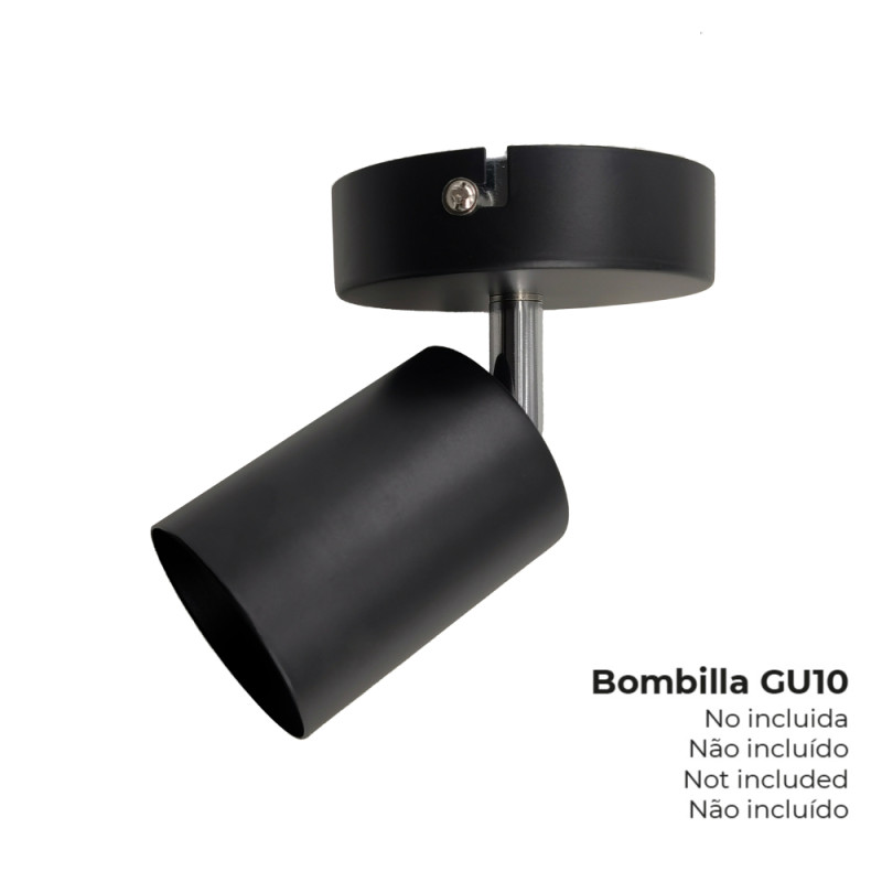 Foco 1 elemento gu10 negro Foco 1 elemento gu10 negro