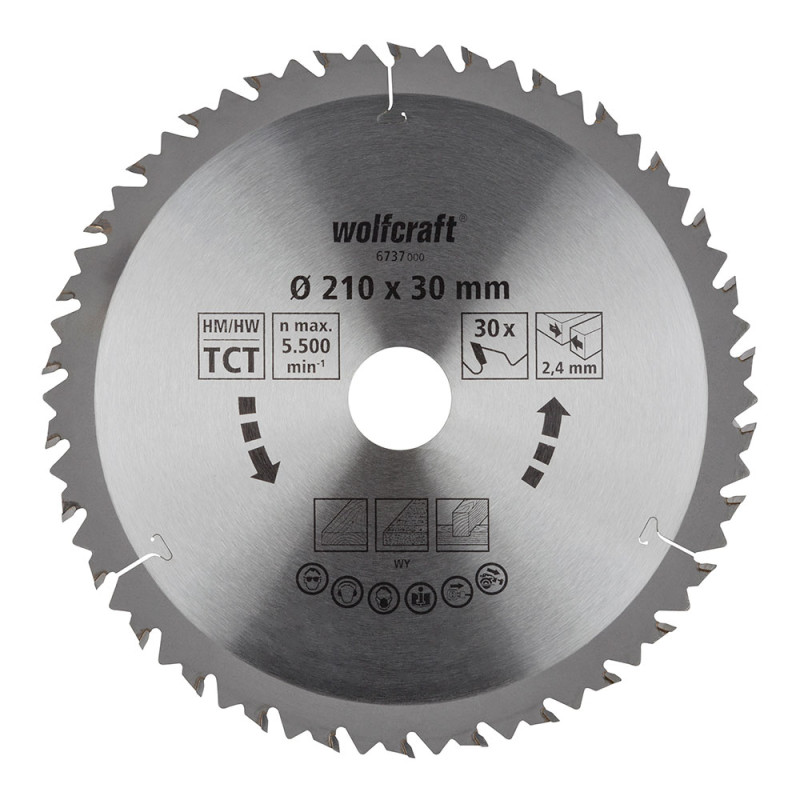 Disco de sierra circular ct, 30 dientes ø210mm 6737000 wolfcraft Disco de sierra circular ct, 30 dientes ø210mm 6737000 wolfcraft