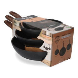 Set 3 sartenes antiadherentes "serie eneas" gourmet kitchen