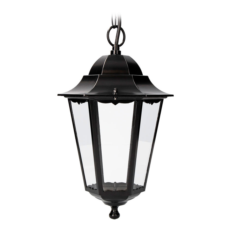Farol de aluminio y cristal para techo color negro modelo marsella Farol de aluminio y cristal para techo color negro modelo marsella