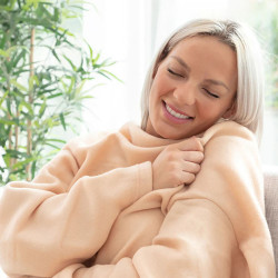 Batamanta individual con bolsillo central faboulazy beige innovagoods