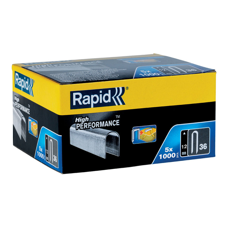 Caja 5000 grapas para cable 36 12mm. 5x1000 unid. dp 11885110 rapid Caja 5000 grapas para cable 36 12mm. 5x1000 unid. dp 11885110 rapid