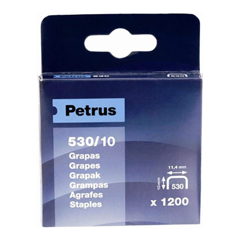 Caja 1200 grapas mod. 530/10mm 77515 petrus Caja 1200 grapas mod. 530/10mm 77515 petrus