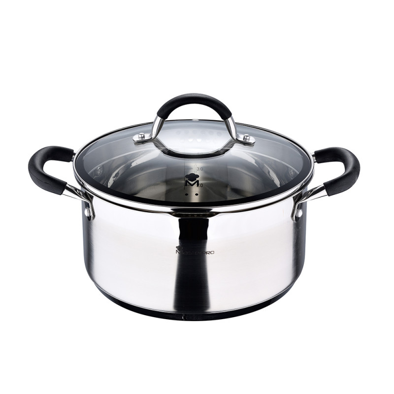 Olla ø24x12cm 5l acero inoxidable con tapa foodies bgmp-1502-bk masterpro Olla ø24x12cm 5l acero inoxidable con tapa foodies bgmp-1502-bk masterpro
