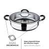 Tartera ø28x7,5cm 3,8l acero inoxidable con tapa foodies bgmp-1503-bk masterpro