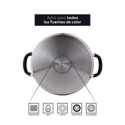 Tartera ø28x7,5cm 3,8l acero inoxidable con tapa foodies bgmp-1503-bk masterpro