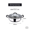Tartera ø28x7,5cm 3,8l acero inoxidable con tapa foodies bgmp-1503-bk masterpro