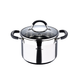 Olla ø20x14cm 4l acero inoxidable con tapa foodies bgmp-1505-bk masterpro
