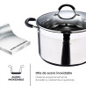 Olla ø28x16,5cm 9,5l de acero inoxidable con tapa foodies bgmp-1506-bk masterpro