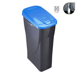 Cubo 25 litros ecobin con tapa color azul 24,5x36,5x51cm mondex