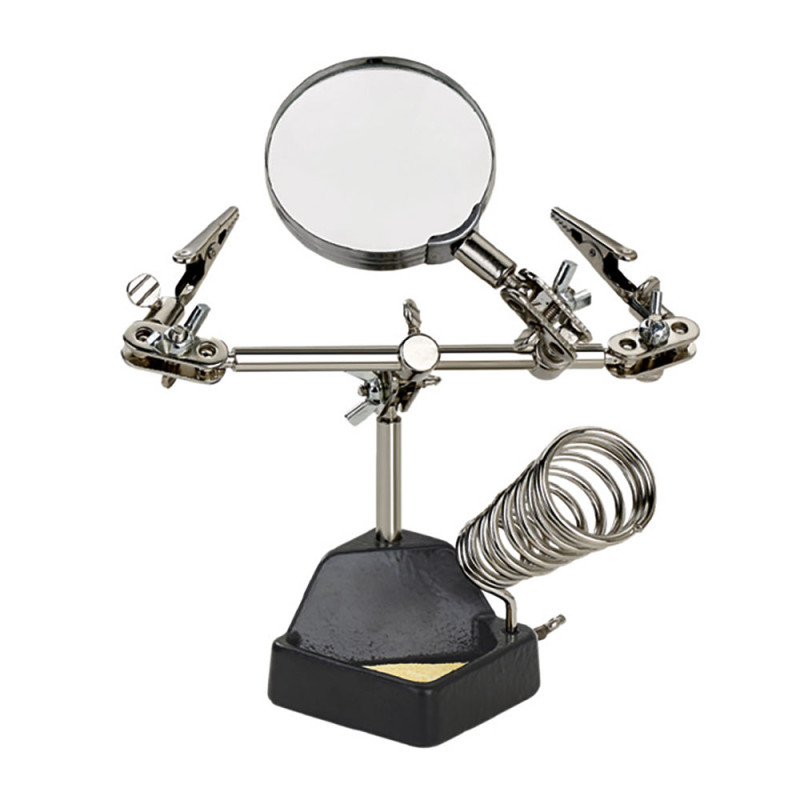 Soporte para soldador con lupa y pinzas de cocodrilo hrv7570 nimo Soporte para soldador con lupa y pinzas de cocodrilo hrv7570 nimo