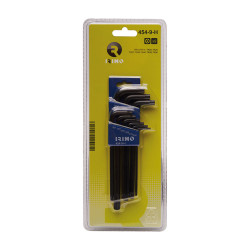Llaves acodadas pavonadas torx® inviolables t10 - t50 454 - 9 - h, juego de 9 piezas