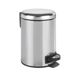 Papelera de pedal de acero inoxidable leman 3l, brillante 22444100 wenko