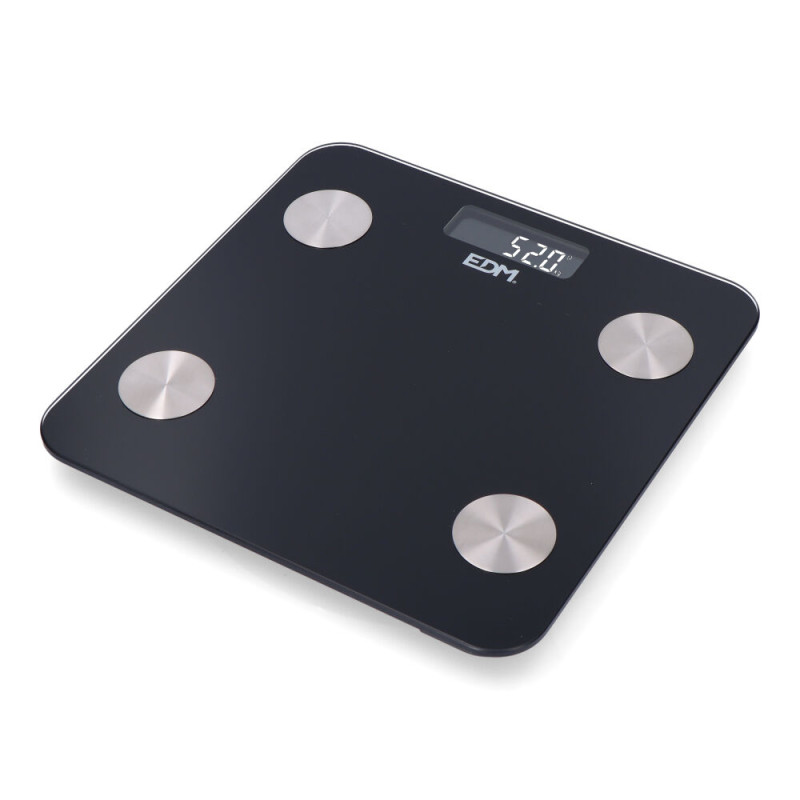 Báscula de baño digital inteligente con bluetooth color negro, máximo 180 kg Báscula de baño digital inteligente con bluetooth color negro, máximo 180 kg