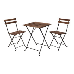 Set jardin mesa y dos sillas plegables madera acacia