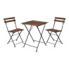 Set jardin mesa y dos sillas plegables madera acacia