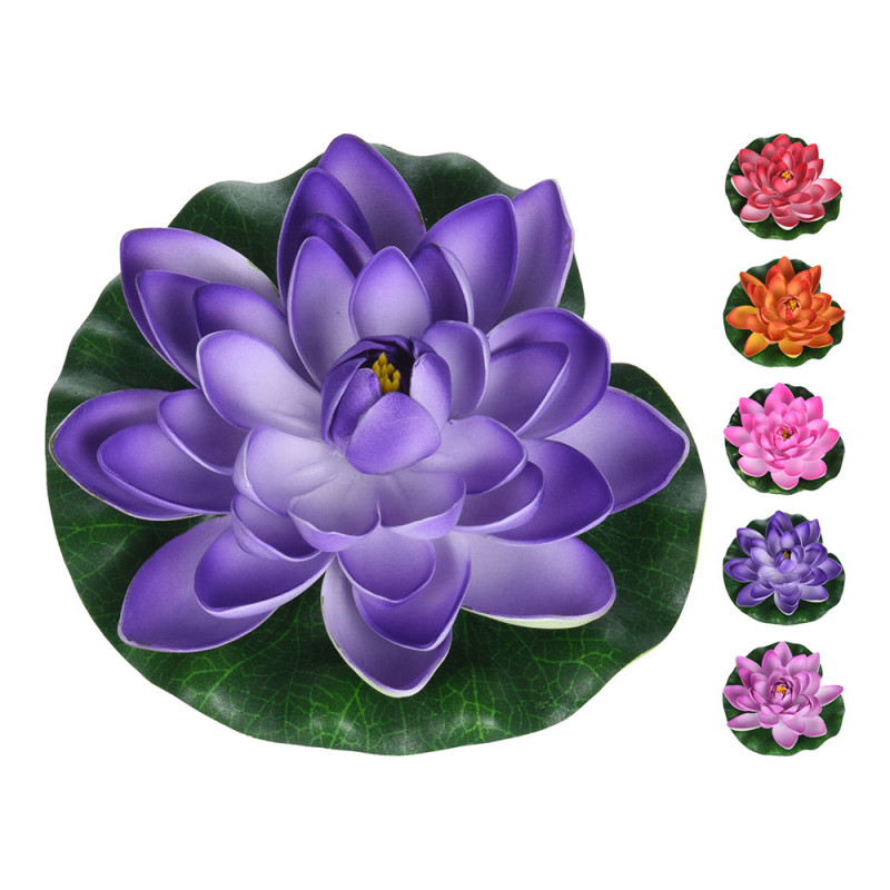 Flor de loto artificial (flota en el agua) colores surtidos Flor de loto artificial (flota en el agua) colores surtidos
