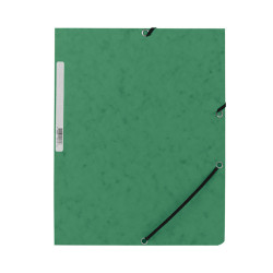 Carpeta con gomas kf02167 cartón verde con solapas din a4 q-connect