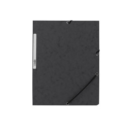 Carpeta con gomas kf02167 cartón negra con solapas din a4 q-connect