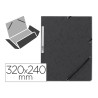 Carpeta con gomas kf02167 cartón negra con solapas din a4 q-connect