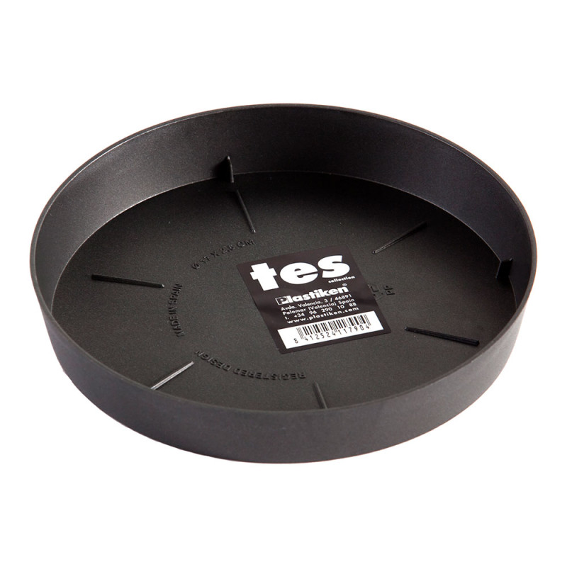 Plato de inyeccion para maceta tes ø17cm antracita plastiken Plato de inyeccion para maceta tes ø17cm antracita plastiken