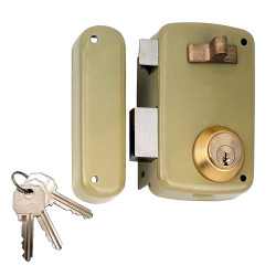 Cerradura sobreponer con cilindro 5056a entrada 60mm. mano izquierda 95056ahe60i lince