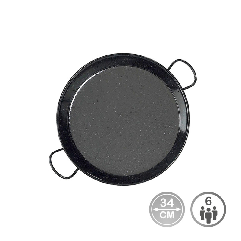 Paellera tradicional de acero esmaltado ø34cm (6 personas) Paellera tradicional de acero esmaltado ø34cm (6 personas)