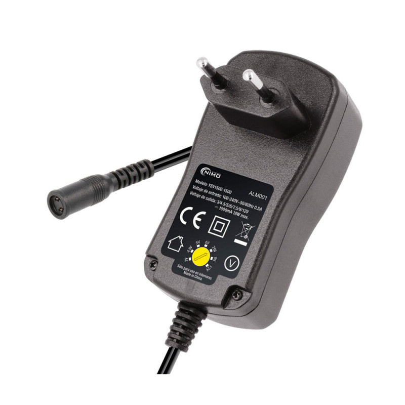 Alimentador electrónico 12v 1500 mah 7,2w de selector regulable de 3v a 12v Alimentador electrónico 12v 1500 mah 7,2w de selector regulable de 3v a 12v