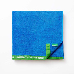 Toalla de playa 160x90cm 450g/m² azul benetton