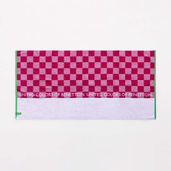 Toalla de playa 140x70cm cuadros rojos kids benetton