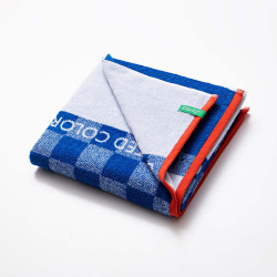 Toalla de playa 140x70cm cuadros azules kids benetton