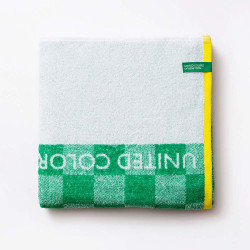 Toalla de playa 140x70cm cuadros verdes kids benetton
