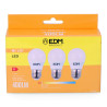 Kit 3 bombillas esfericas led e27 5 w 400 lm 3200 k luz calida ø4,5 x 8 cm