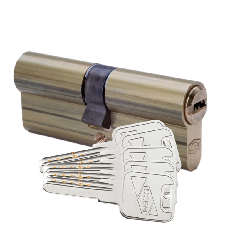 Cilindro de seguridad europerfil 33-38 latón, leva larga. 2000s2lp3338ll ucem Cilindro de seguridad europerfil 33-38 latón, leva larga. 2000s2lp3338ll ucem