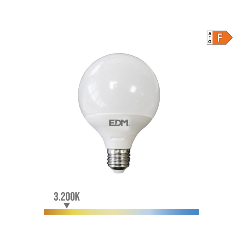 Bombilla globo led e27 10 w 932 lm 3200 k luz calida ø95 x 141 mm Bombilla globo led e27 10 w 932 lm 3200 k luz calida ø95 x 141 mm