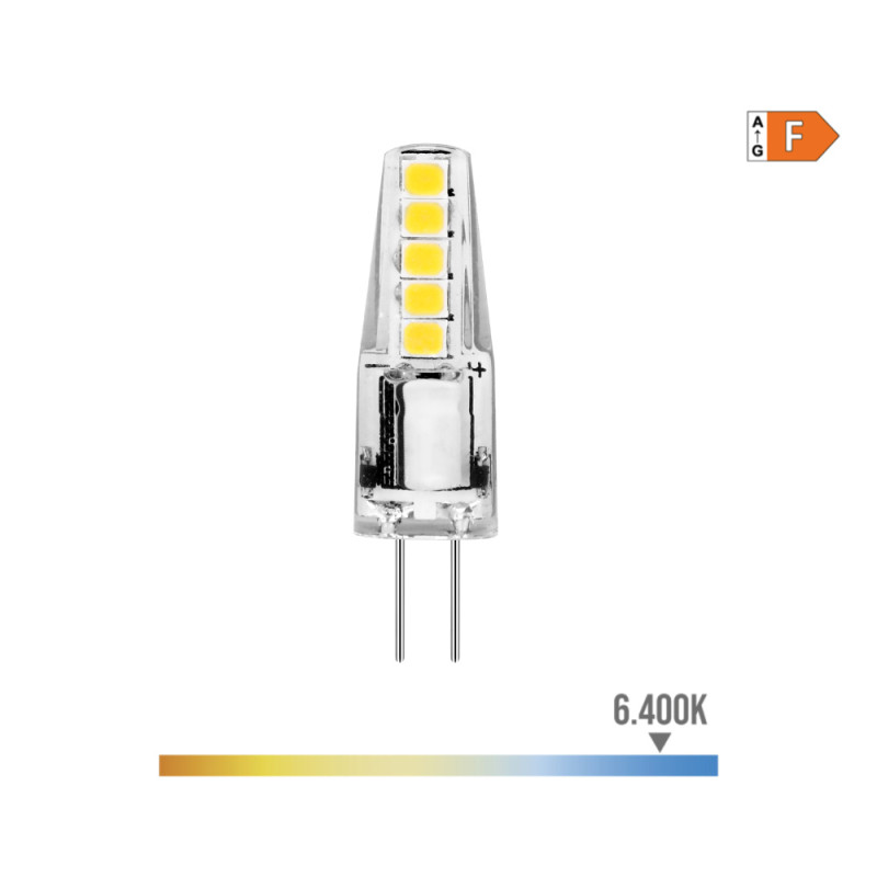 Bombilla bi-pin silicona led g4 12 v 2 w 180 lm 6400 k luz fria ø10 x 37 mm Bombilla bi-pin silicona led g4 12 v 2 w 180 lm 6400 k luz fria ø10 x 37 mm