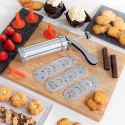 Máquina para hacer galletas y manga pastelera 2 en 1 prekies v0103383 innovagoods