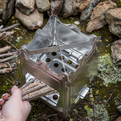 Hornillo de acero desmontable para acampada flamet v0103482 innovagoods