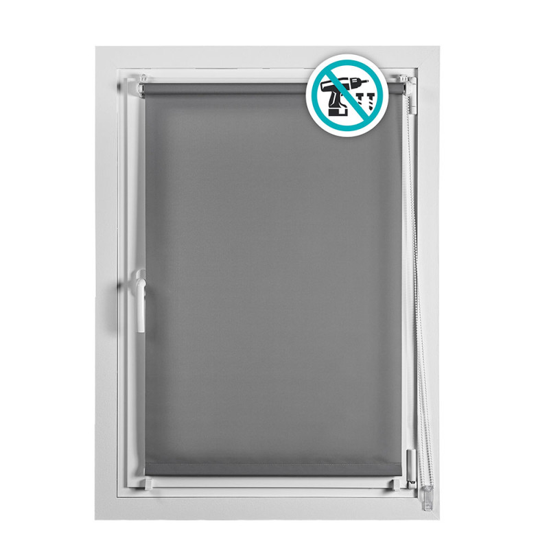 Estor enrollable clip & fix 120x180cm gris asfalto cintacor - storplanet Estor enrollable clip & fix 120x180cm gris asfalto cintacor - storplanet